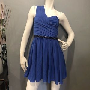 Blue off the shoulder dress
